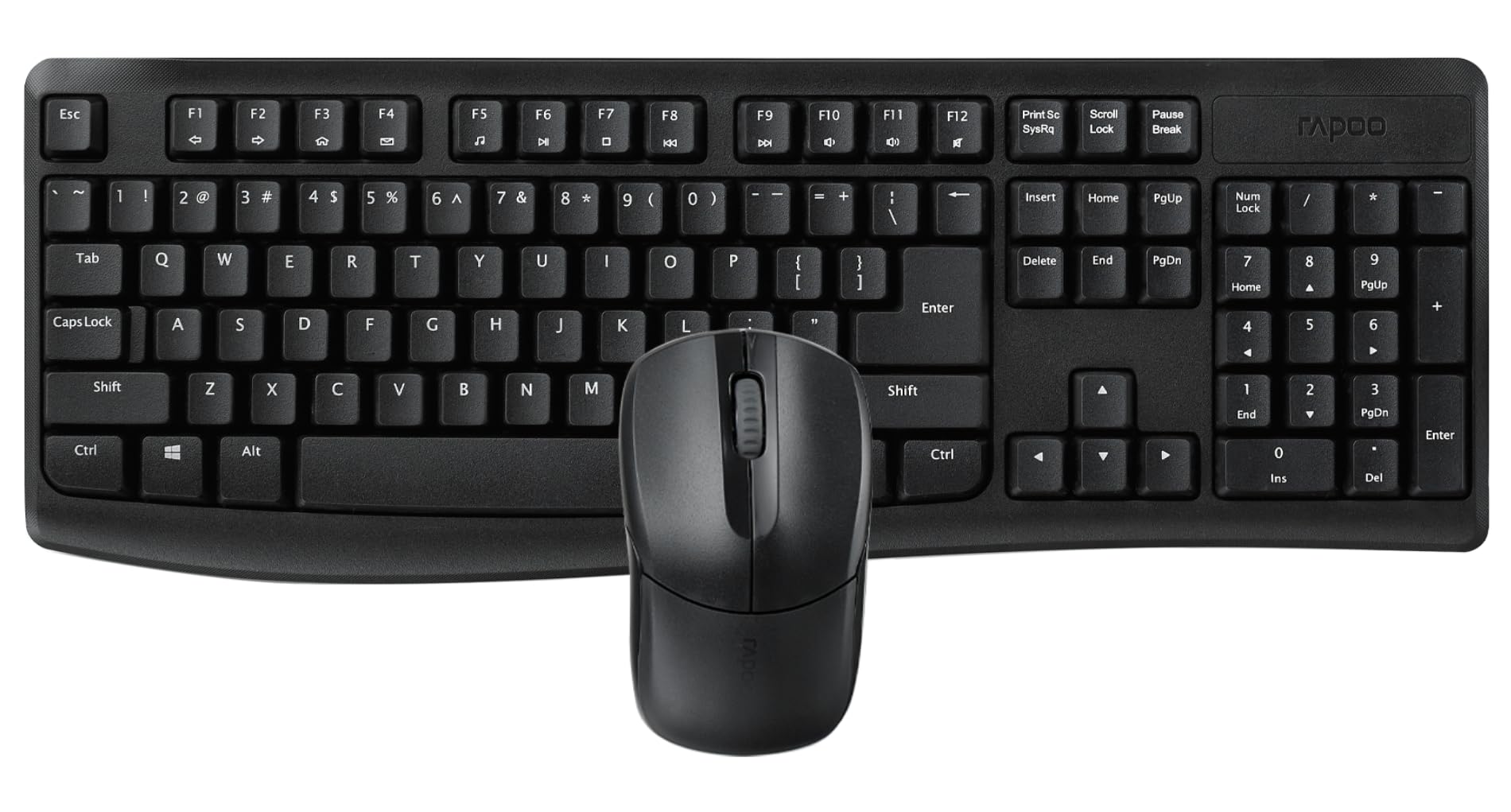 Rapoo Clavier sans fil X1800Pro avec souris incluse, résistant aux éclaboussures, 2.4 GHz