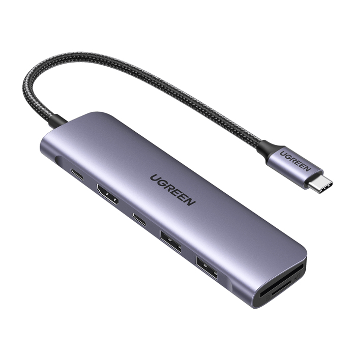 UGREEN Hub 7 ports UBS-C 7 en 1/4K 30Hz/100W/0,15m/Gris