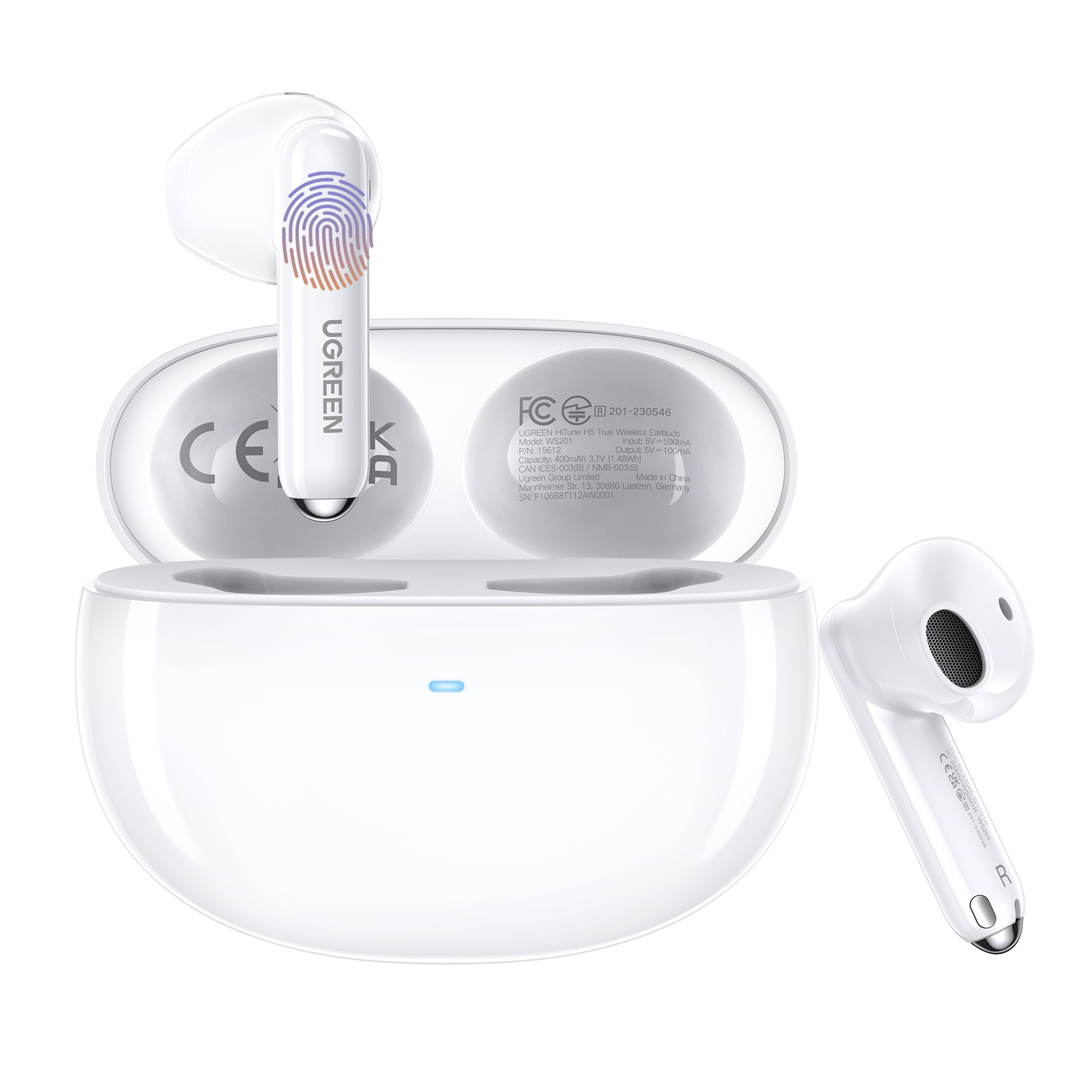 UGREEN bluetooth semi intra H5 Blanc