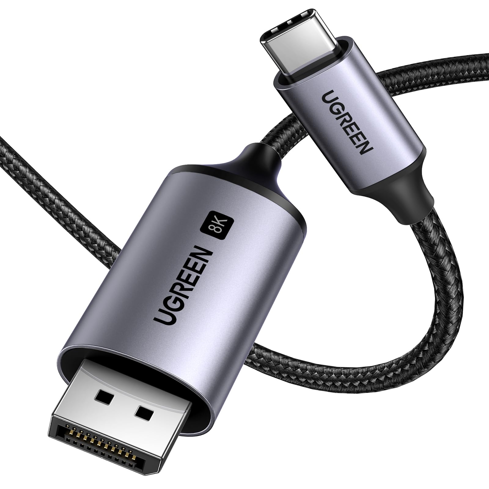 UGREEN Câble USB-C CM556 1m DisplayPort 8K HDR Aluminium Noir