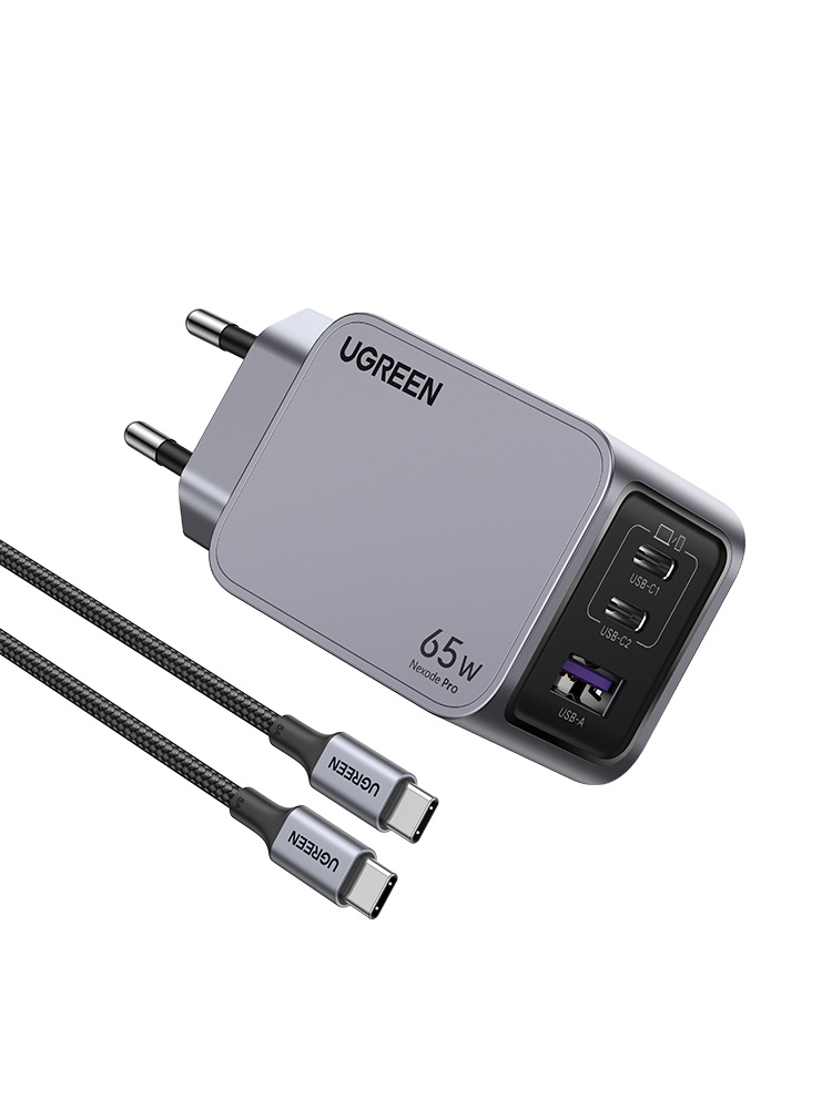 UGREEN Chargeur Rapide 65W PD 3 Ports + CÃ¢ble USB-C > USB-C*25871