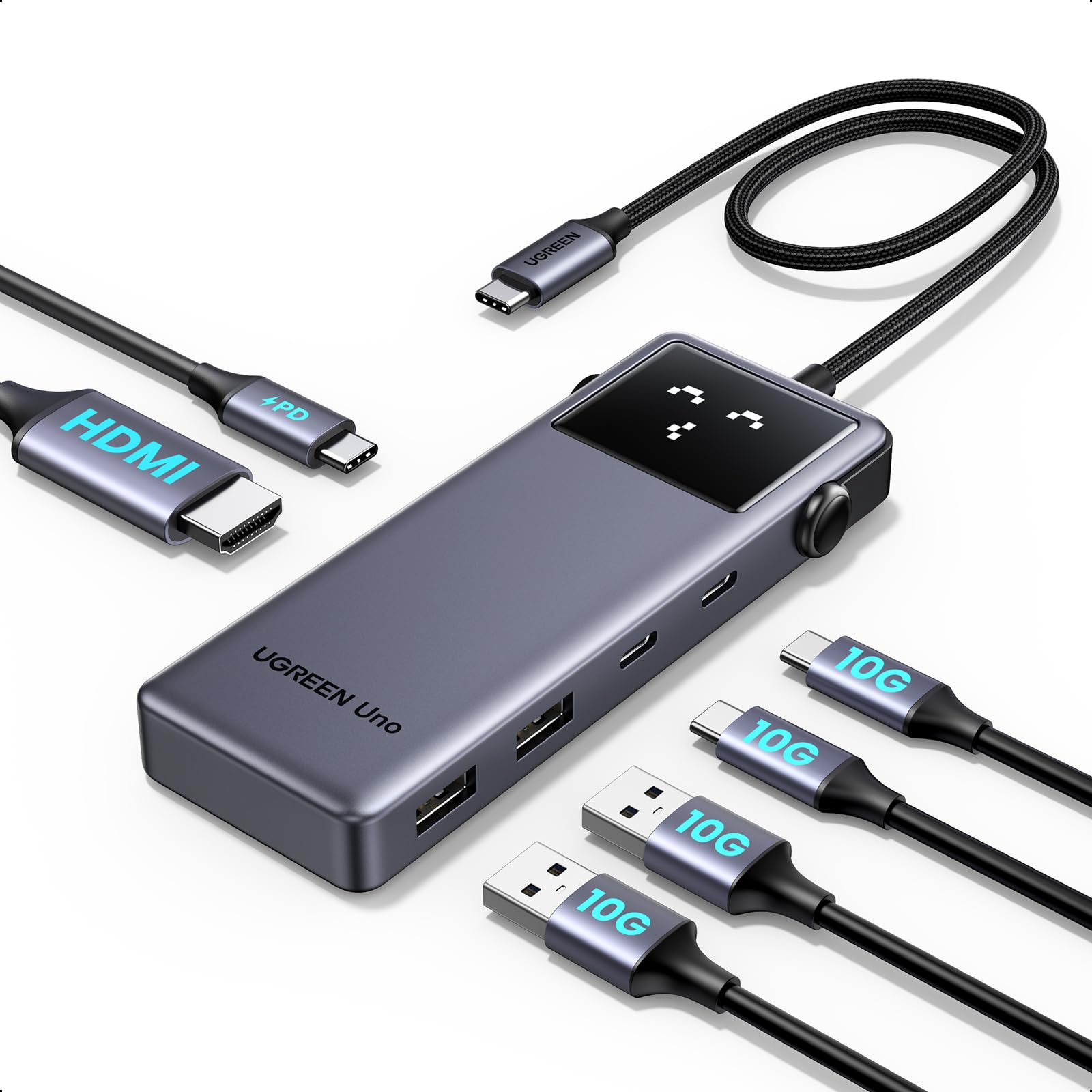 UGREEN Uno USB-C Hub CM888 6-in-1  (silber)