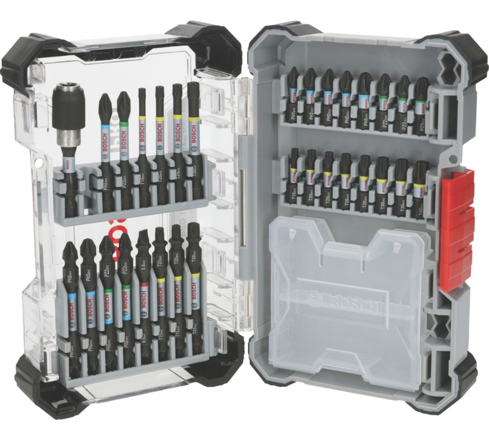 Bosch Ensemble de 31 embouts de visseuse à choc à tige hexagonale PRO 1/4