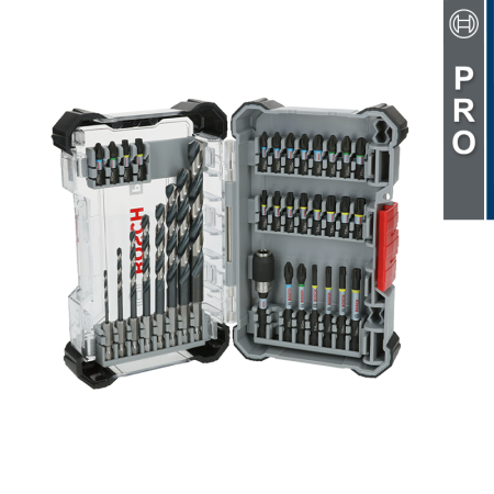Bosch Coffret de 26 embouts de vissage + Forets HSS-G PRO Impact Metal