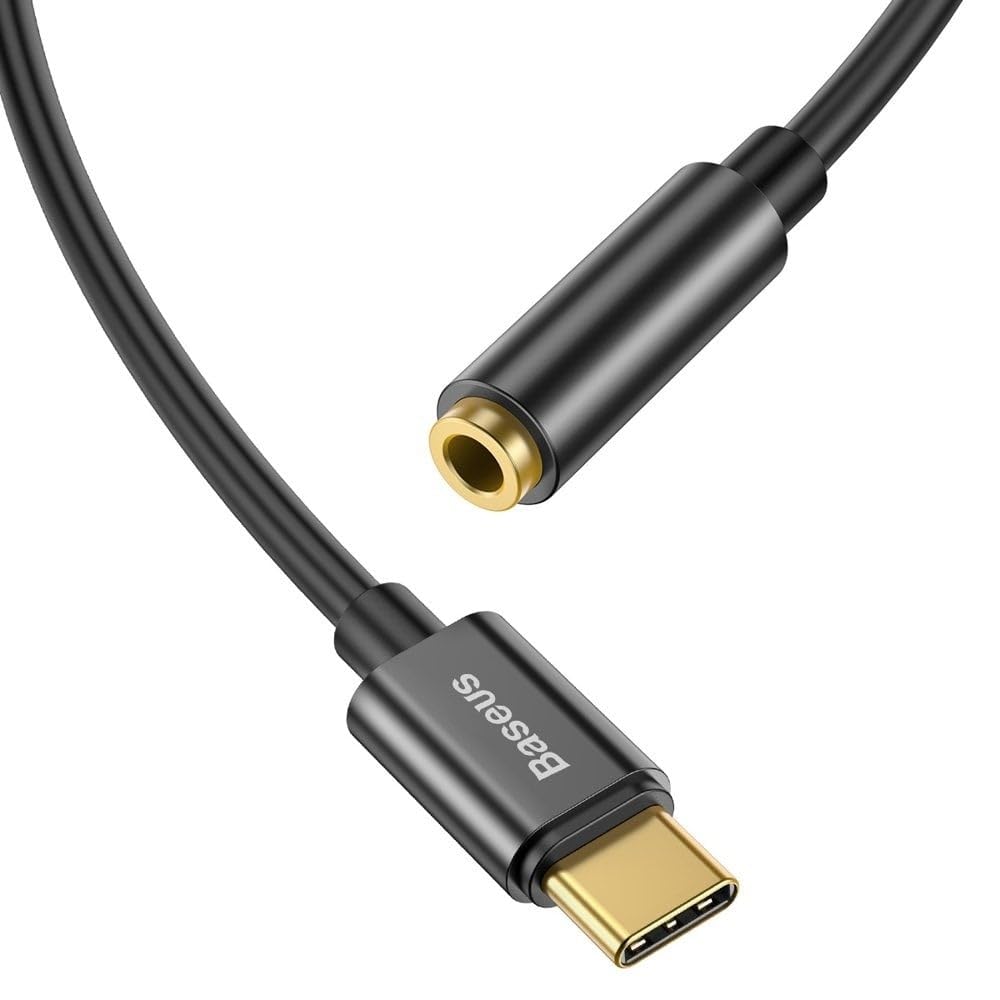 Baseus Adaptateur L54 USB Type C vers Jack 3,5mm M/F (Noir)