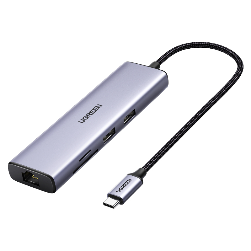 UGREEN Hub 7 ports USB-C 7 en 1/4K 60Hz/100W/0,20m/Gris
