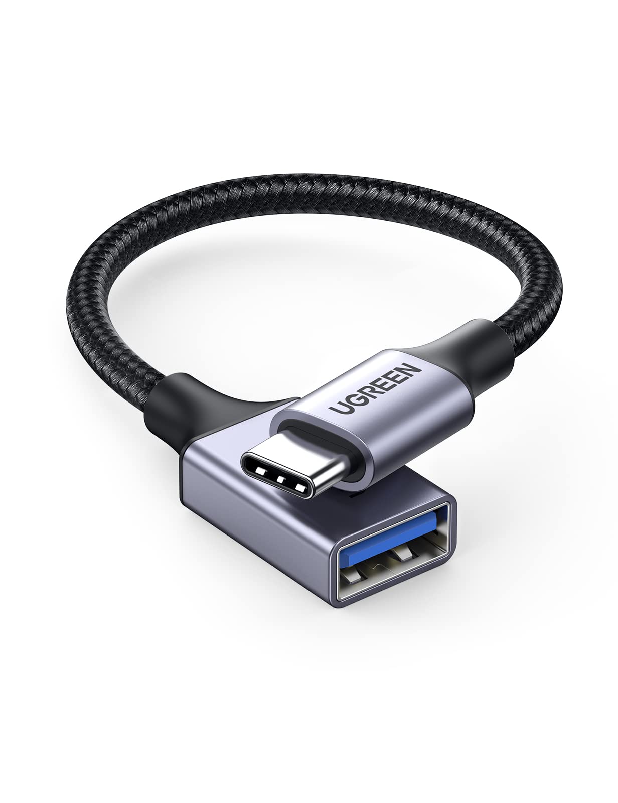 UGREEN Câble UBS-C vers USB 3.0 OTG/Tressé/10cm/Noir