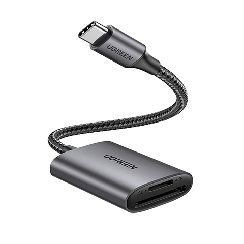 UGREEN Lecteur USB-C vers cartes SD/MicroSD/512G/Gris
