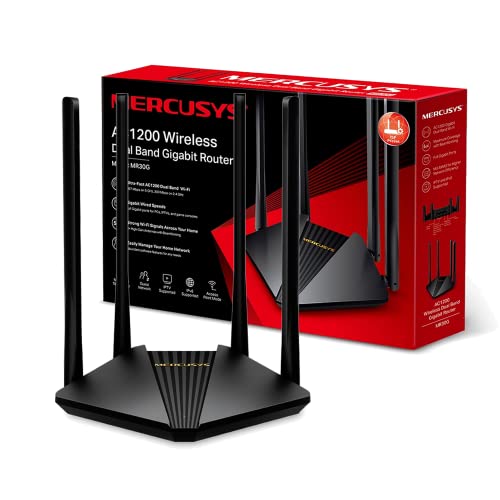 Mercusys Routeur Wi-Fi Dual-Band AC1200 Vitesse 300 Mbps (2,4 GHz) + 867 Mbps (5 GHz) 4 a