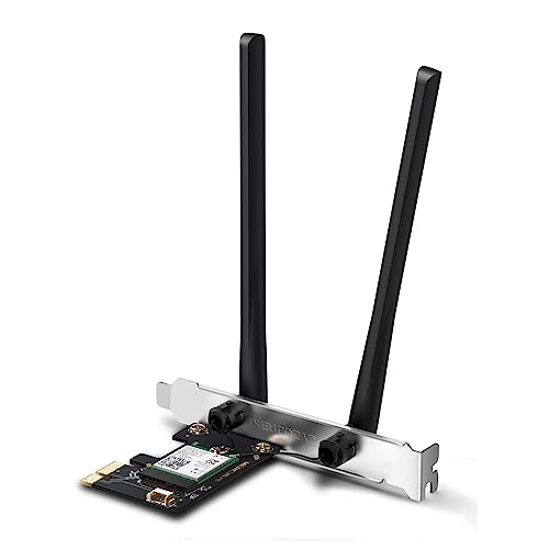 Mercusys Adaptateur PCIe Bluetooth 5.2 AX3000 WiFi 6 Vitesse 2 402 Mbps (5 GHz) + 574 Mbp
