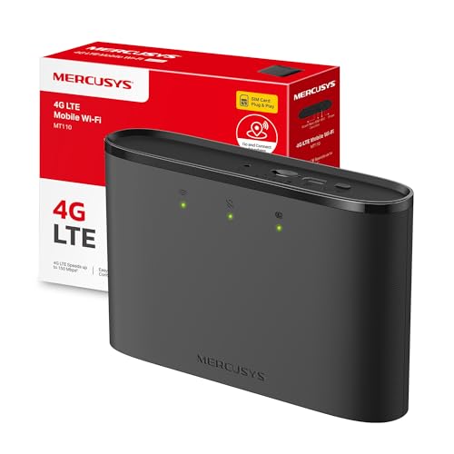 Mercusys Mobile 4G LTE Wi-Fi Noir Modem 150Mbps 4G LTE intégré Vitesse 150 Mbps (2,4 GHz)