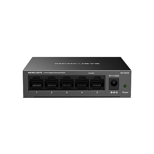 Mercusys Boitier en métal Switch de bureau 5 ports Gigabit port RJ45 à négociation automa