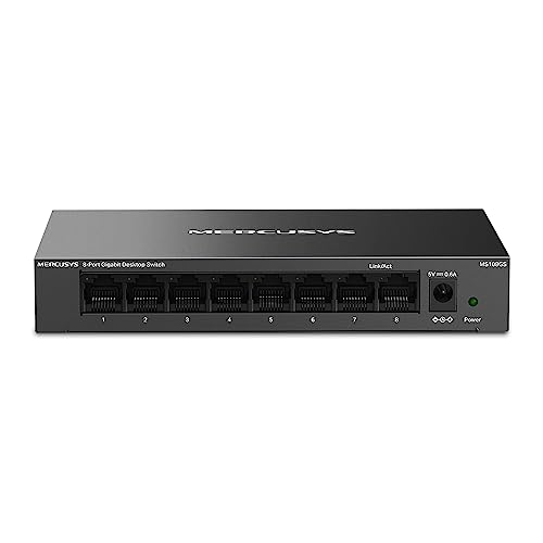 Mercusys Boitier en métal Switch de bureau 8 ports Gigabit port RJ45 à négociation automa