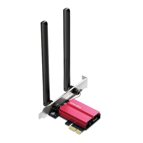 Mercusys Adaptateur PCIe WiFi 6E AXE5400 Bluetooth 5.2 Vitesse 2402 Mbps (6 GHz) + 2402 M
