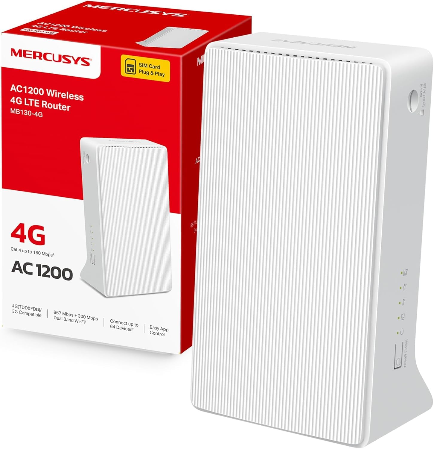 Mercusys Mercusys WL-Router LTE MB130-4G (AC1200/4G-LTE Modem)