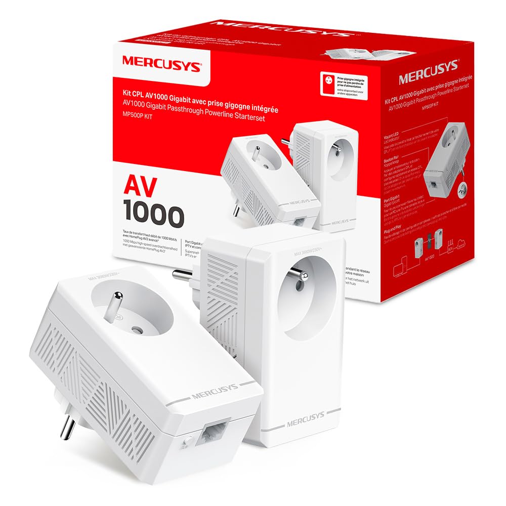 TPLINK AV1000 Gigabit Passthrough Powerline Starter Kit