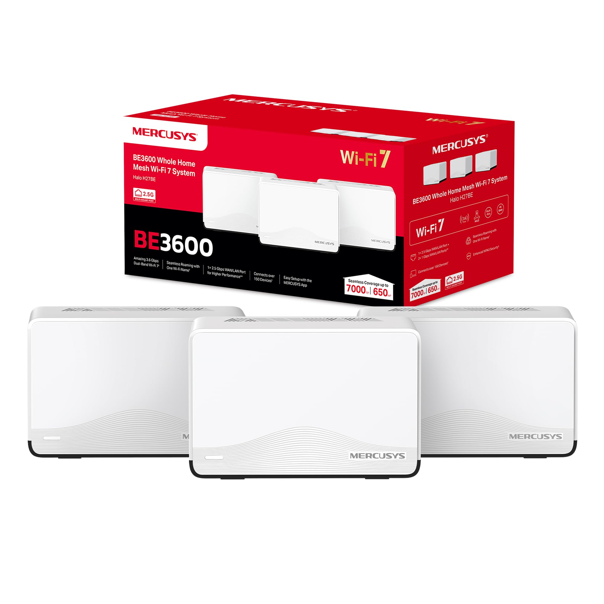 Mercusys Mercusys WL-Router Halo H27BE Home Mesh WiFi System 3-Pack