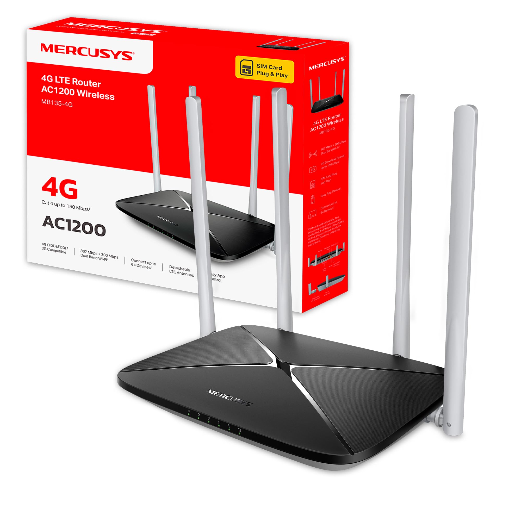Mercusys Mercusys WL-Router LTE MB135-4G (AC1200/4G LTE)