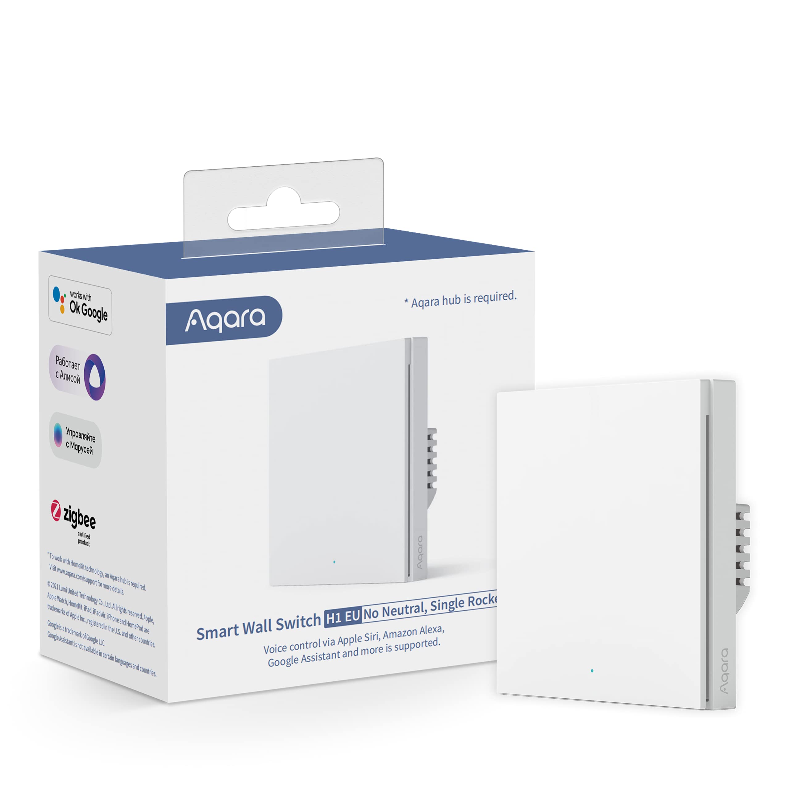 Xiaomi Interrupteur mural connecté ZigBee Aqara Smart Wall Switch H1 (Blanc)
