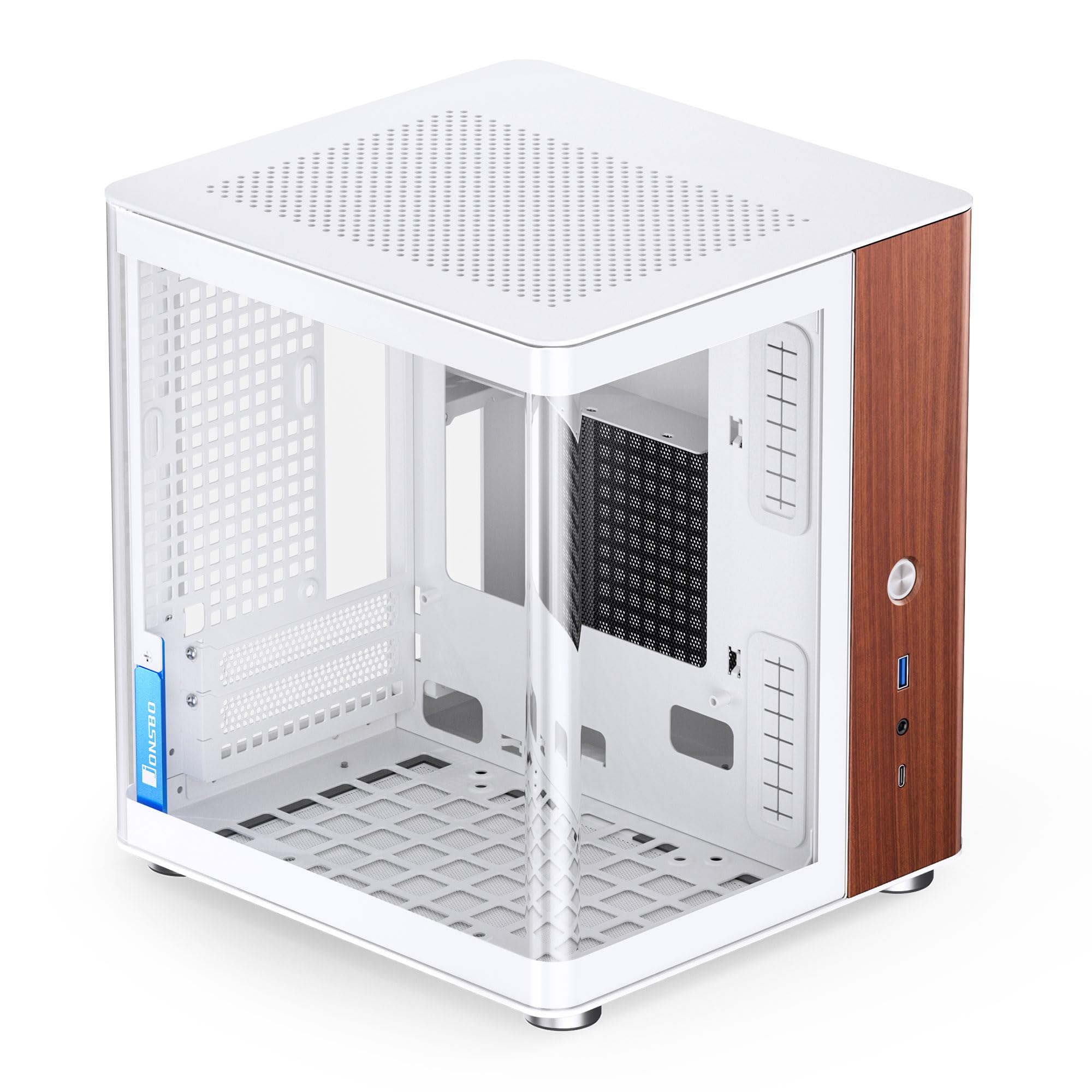 Jonsbo TK-0 PC Gehäuse, Mini-Tower, Mini-ITX, Tempered Glass, Holz