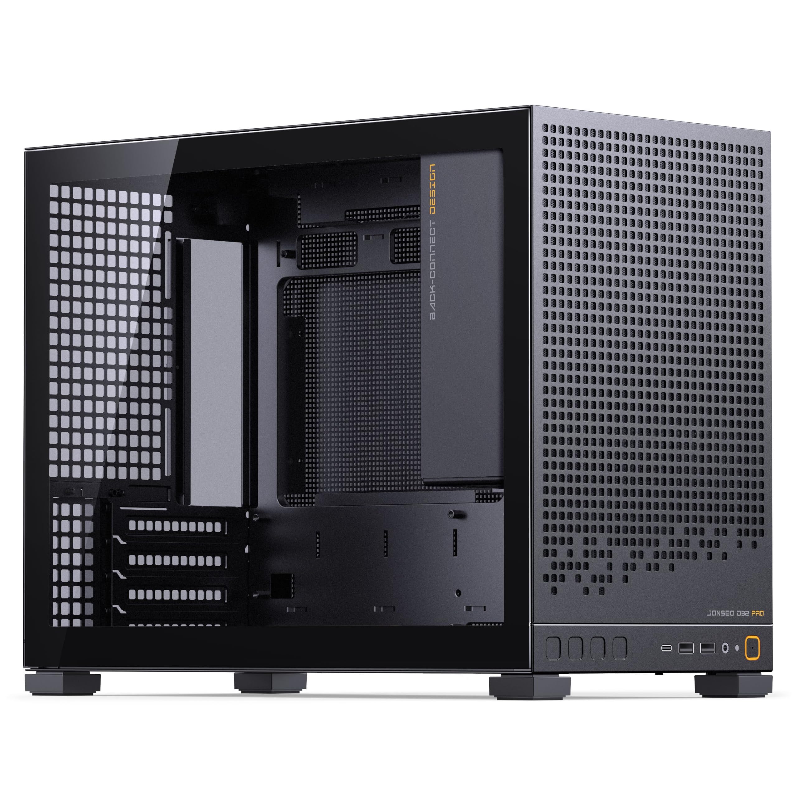 Jonsbo D32 PRO Black PC-Gehäuse, Mini-Gehäuse, mATX, Tempered Glass