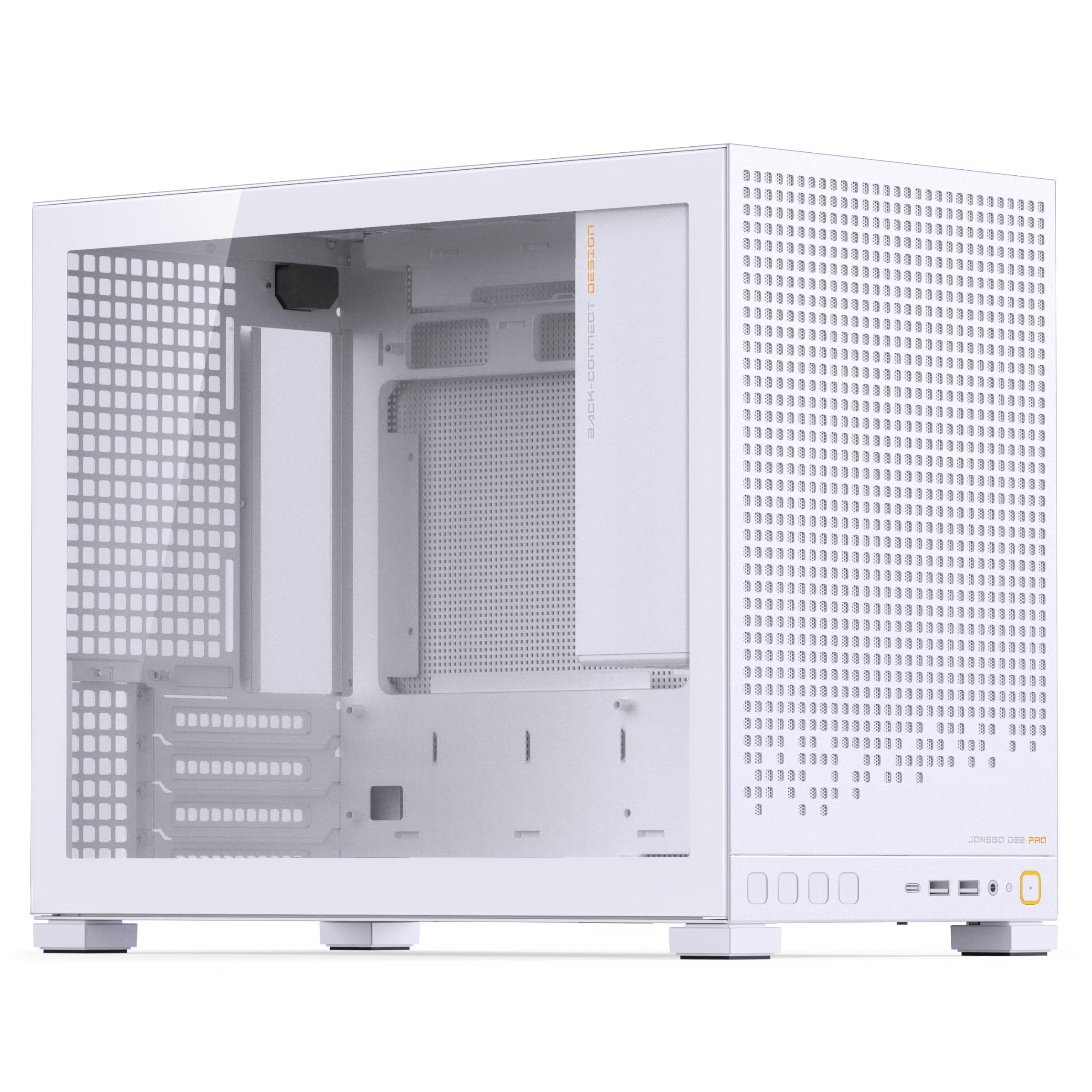 Jonsbo D32 PRO White PC-Gehäuse, Mini-Gehäuse, mATX, Tempered Glass