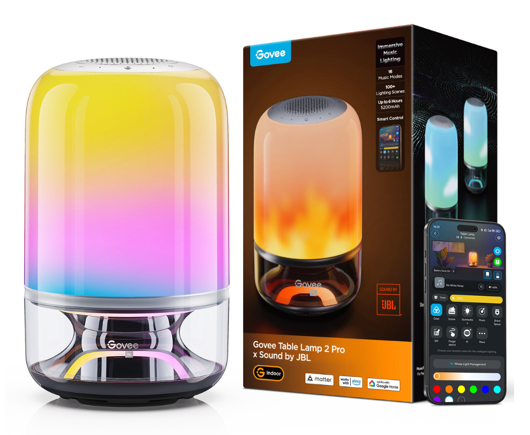 Govee RGBICWW Table Lamp 2 Pro Sound by JBL