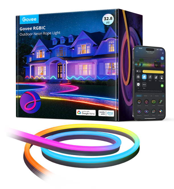 Govee RGBIC Outdoor Neon Strip Lights - 10m
