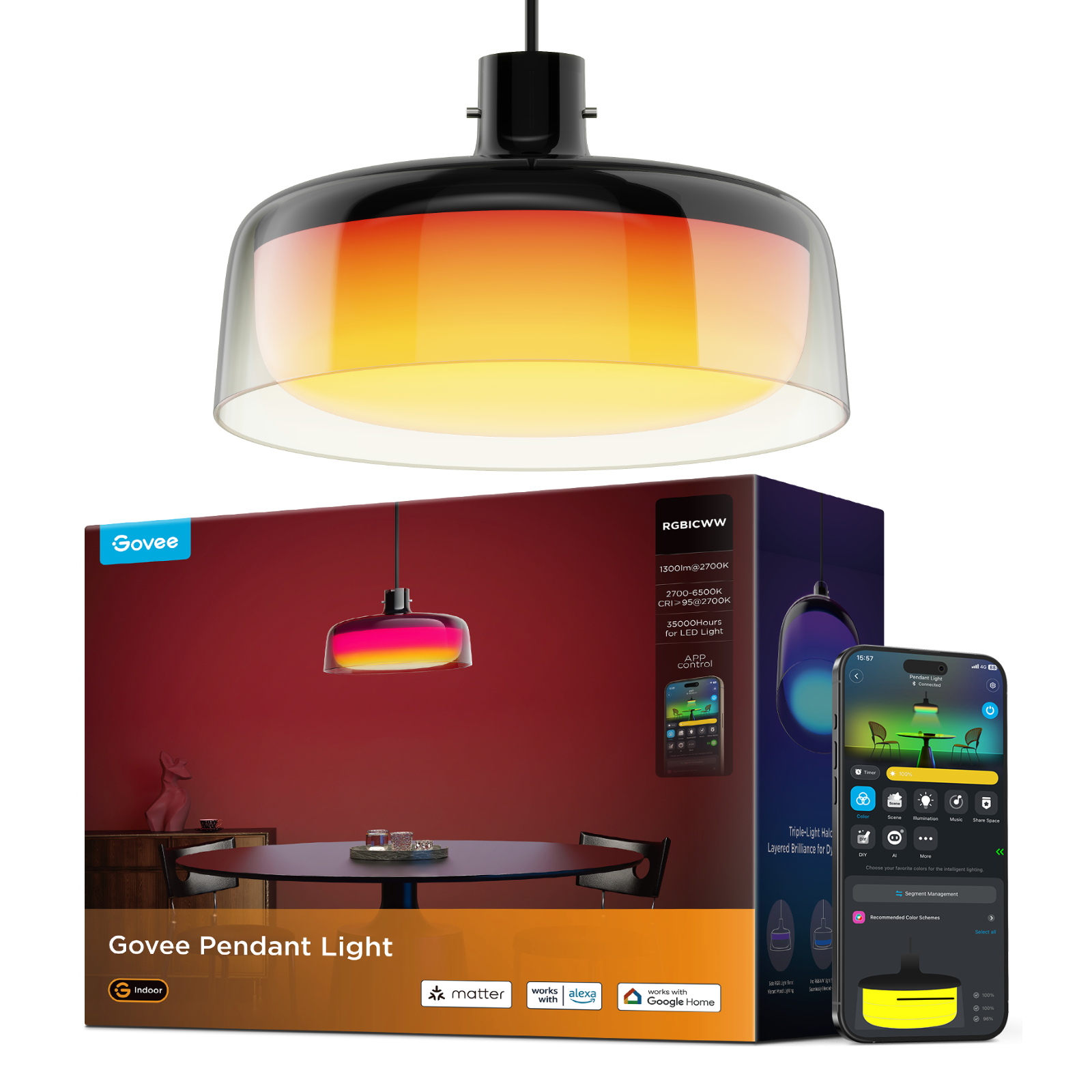 Govee Pendant light 30x30x17.1 cm