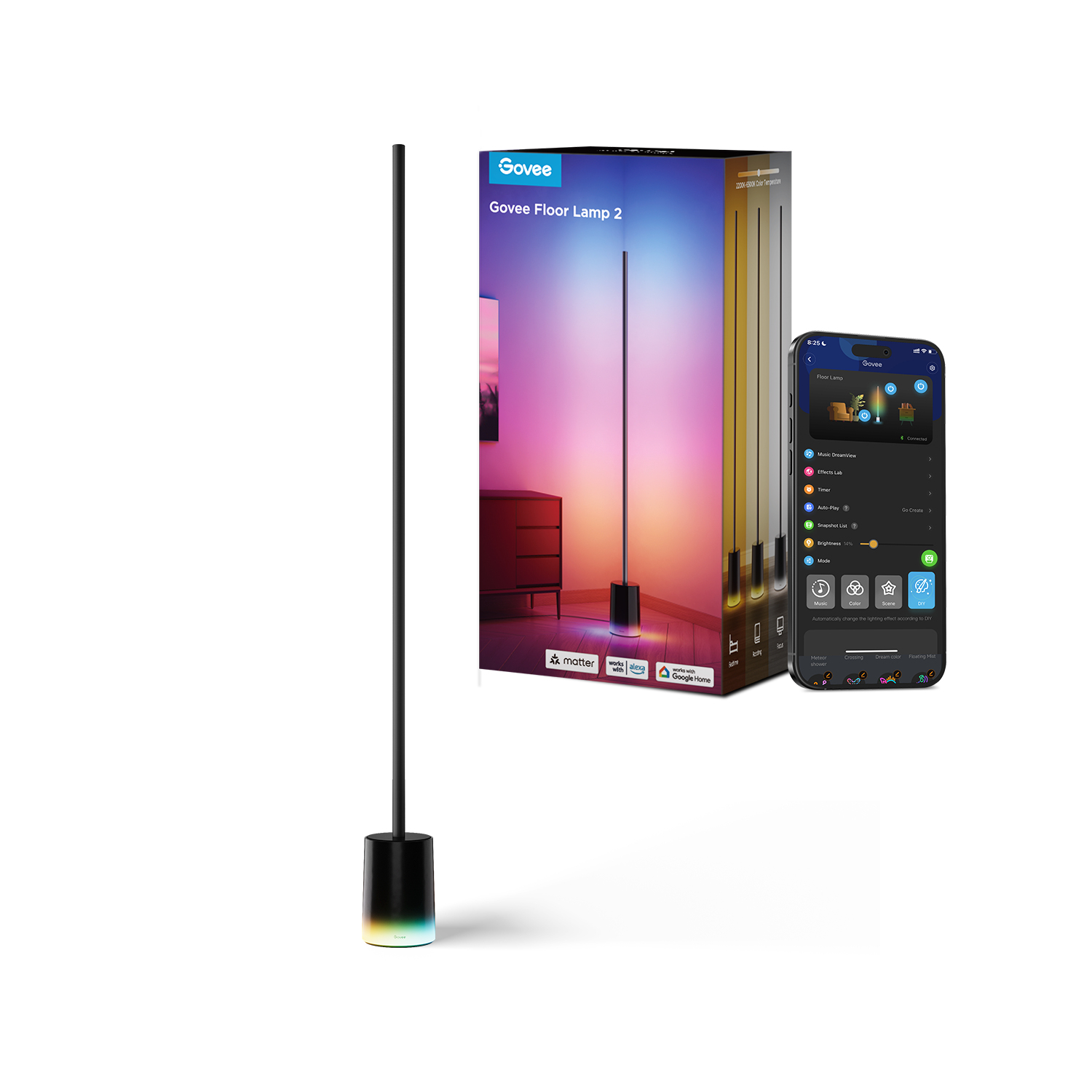 Govee RGBICWW Stehlampe Pro (schwarz)