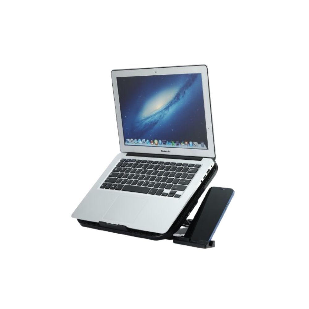 WE Support ventilÃ©, refroidisseur pour PC jusqu'Ã  17'' avec support tÃ©lÃ©phone, 5 ha