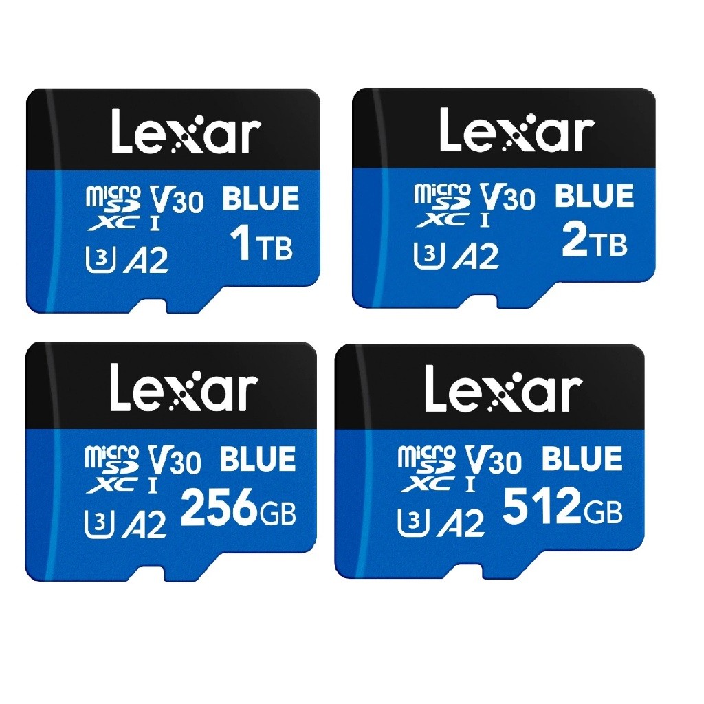 Lexar Blue Micro SD Card 512GB, Up to 160MB/s Read, microSDXC UHS-I Card, Class 10, U3, V30, A2, Full HD & 4K Video, High Speed Memory Card for Smartphones/Tablets/Action Cameras