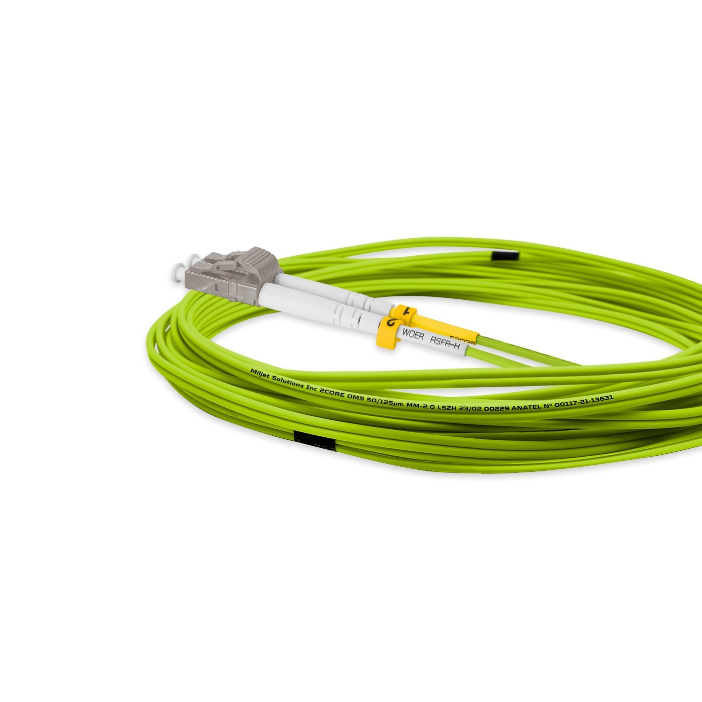 ekivalan Jarretière zip 2,0mm OM5 50/125 ST-UPC/ST-UPC LSZH lime 7m