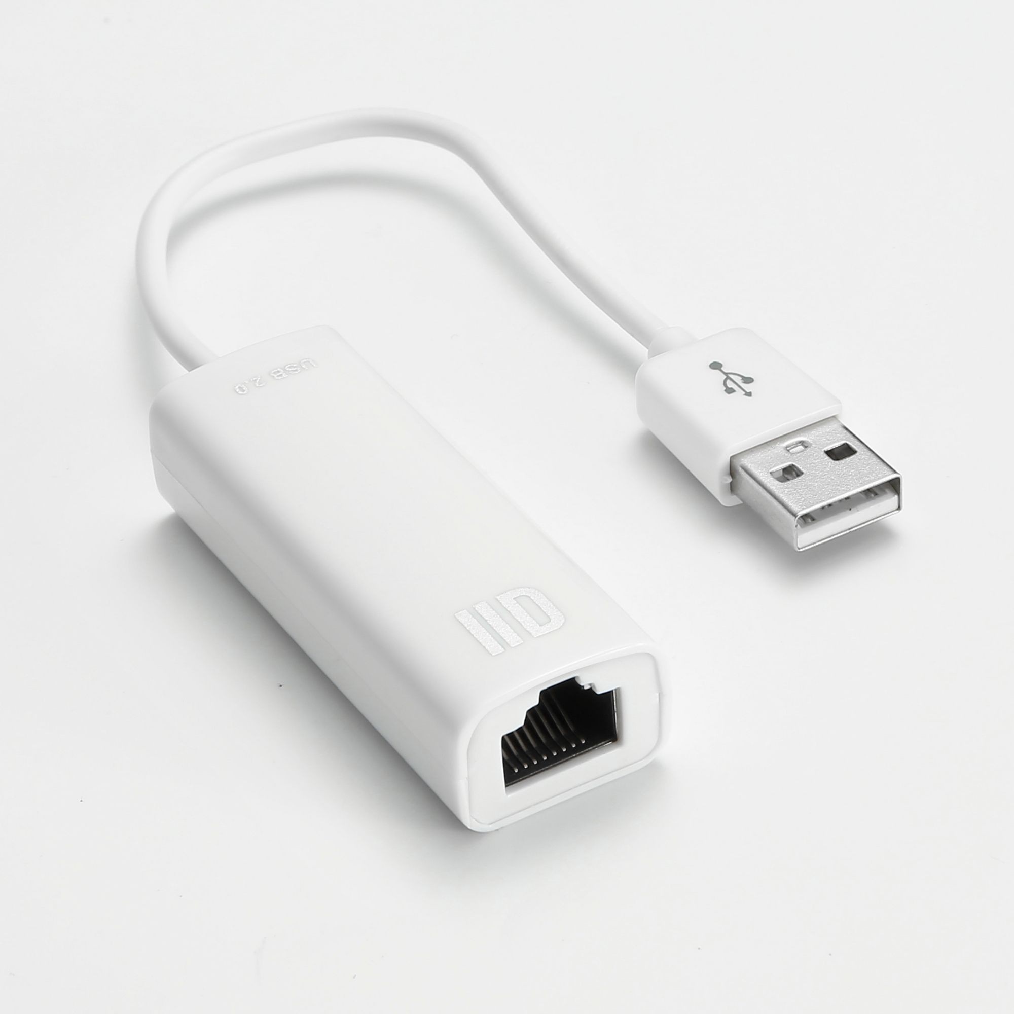 D2 Diffusion Adapateur USB2.0 m le/RJ45 femelle blanc
