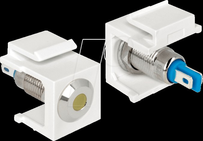 DeLock Keystone LED jaune 6 V flach (weiÃ