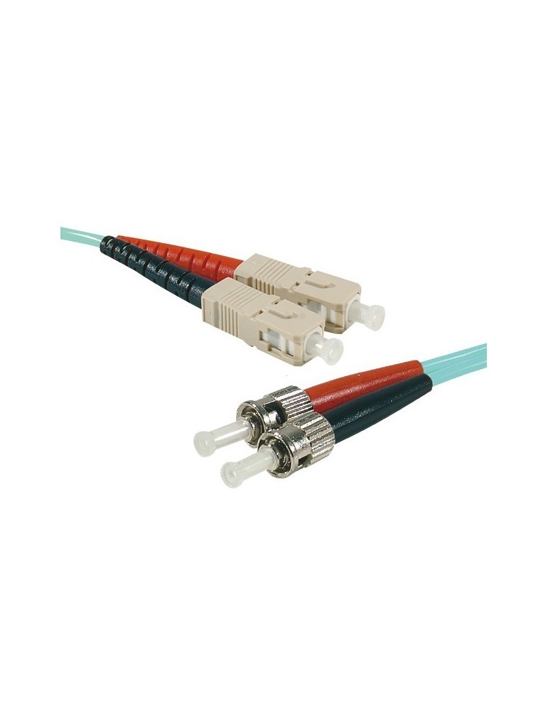 ekivalan Jarretière zip 2,0mm OM3 50/125 LC-UPC/ST-UPC LSZH aqua 20m