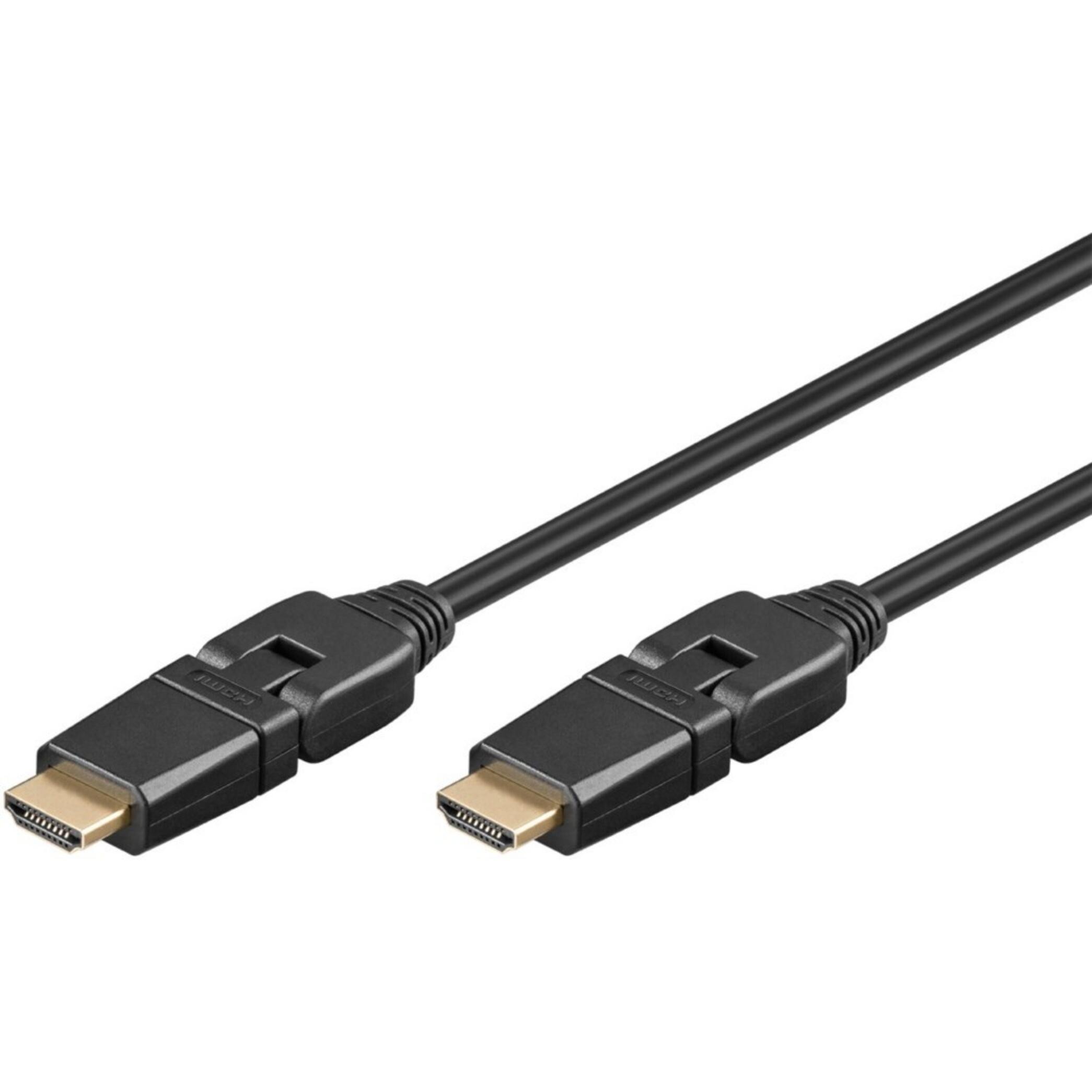 Goobay High-Speed-HDMI 360° Kabel (schwarz/gold