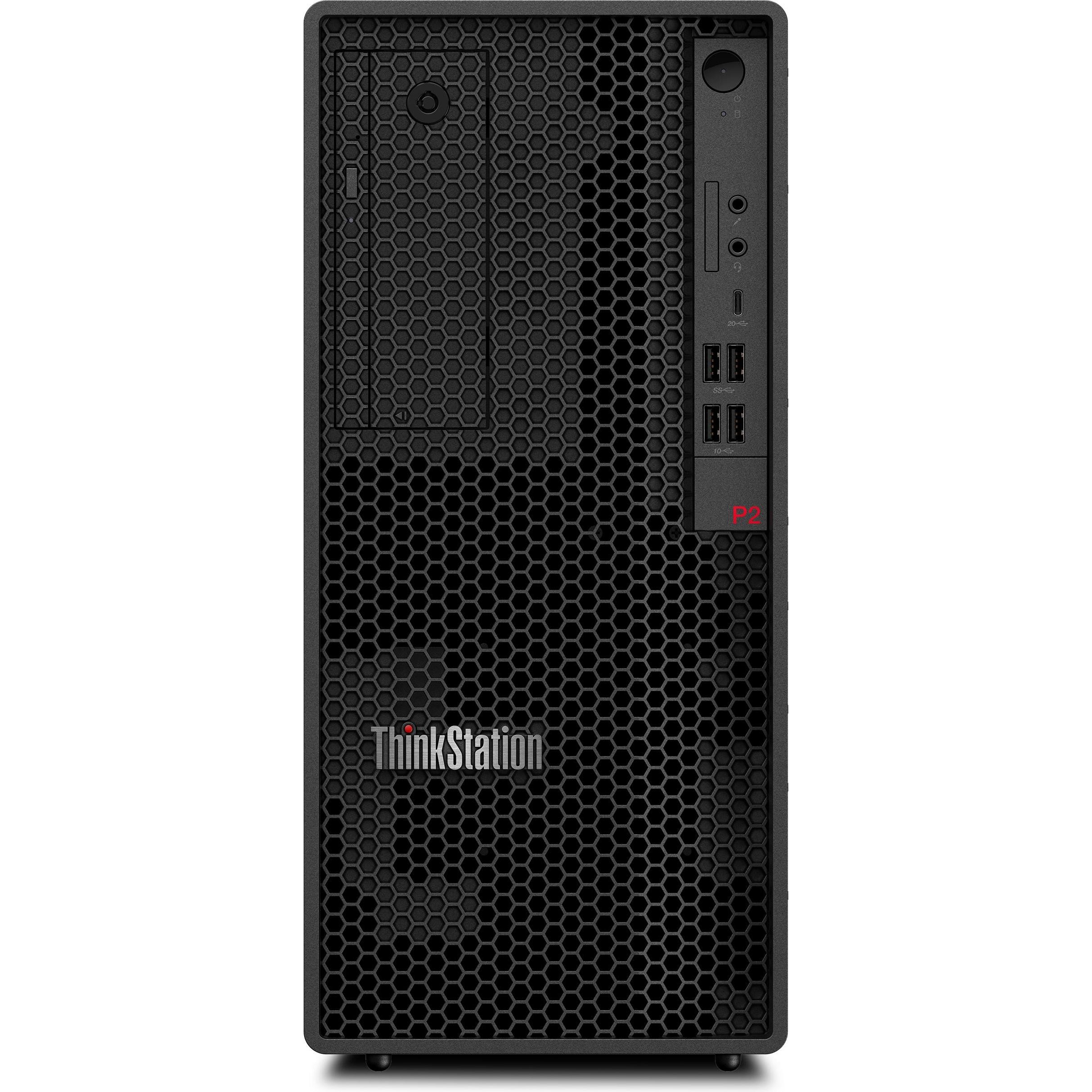 LENOVO ThinkStation P2 Tower Gen 2, Intel® Core Ultra 7 265 vPro® (E-cores up to 4.60GHz, 30MB), W11P64 FR/CF/EN, 32.0GB, 1x1TB SSD M.2 2280 PCIe Gen4 Performance TLC Opal, 1xNVIDIA® GeForce RTX 5060 8GB, 750W, 3 Year On-site , USB, Calliope, Black-Fren