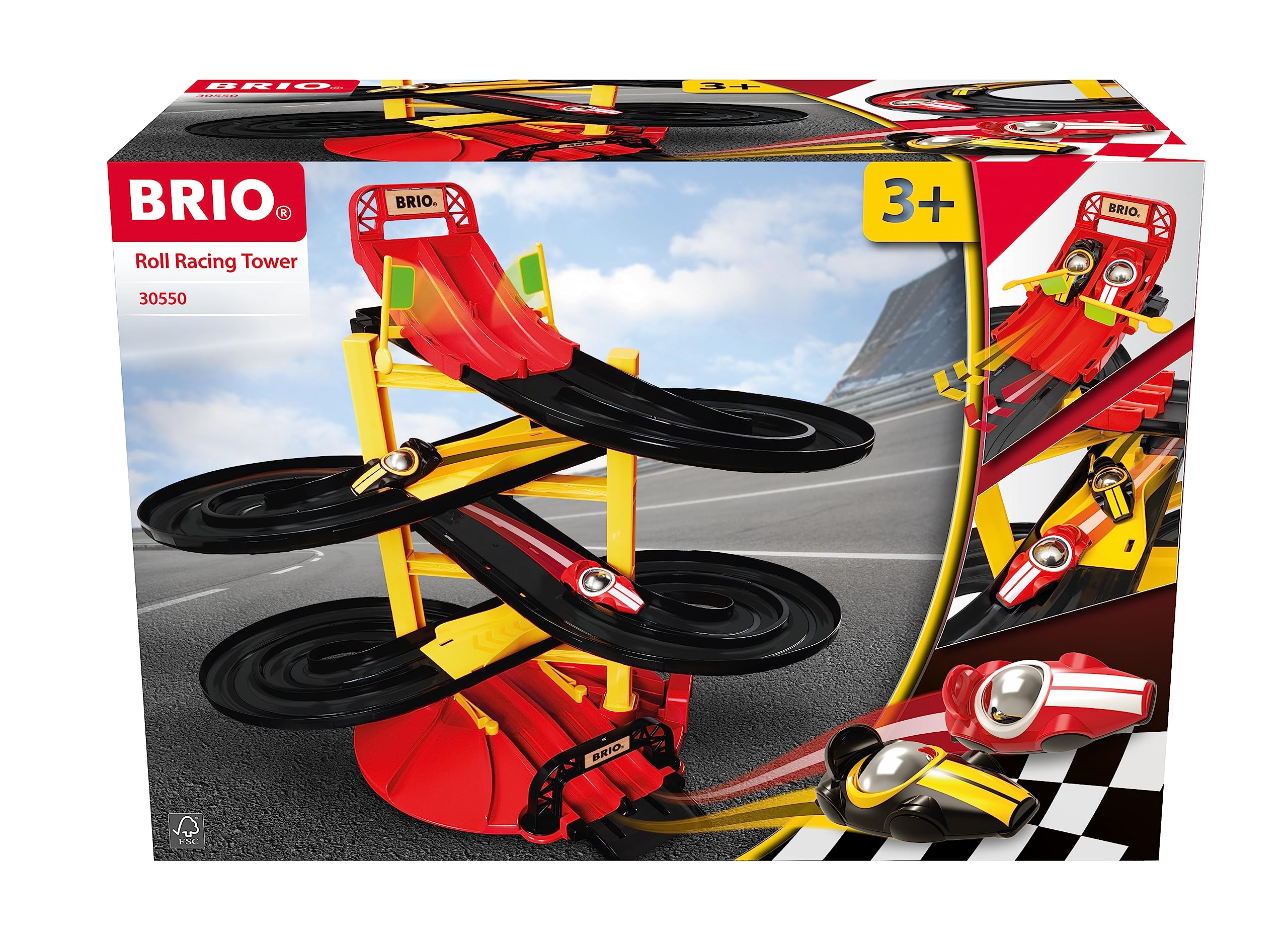 Brio Rennbahn-Turm avec zwei Rennwagen
