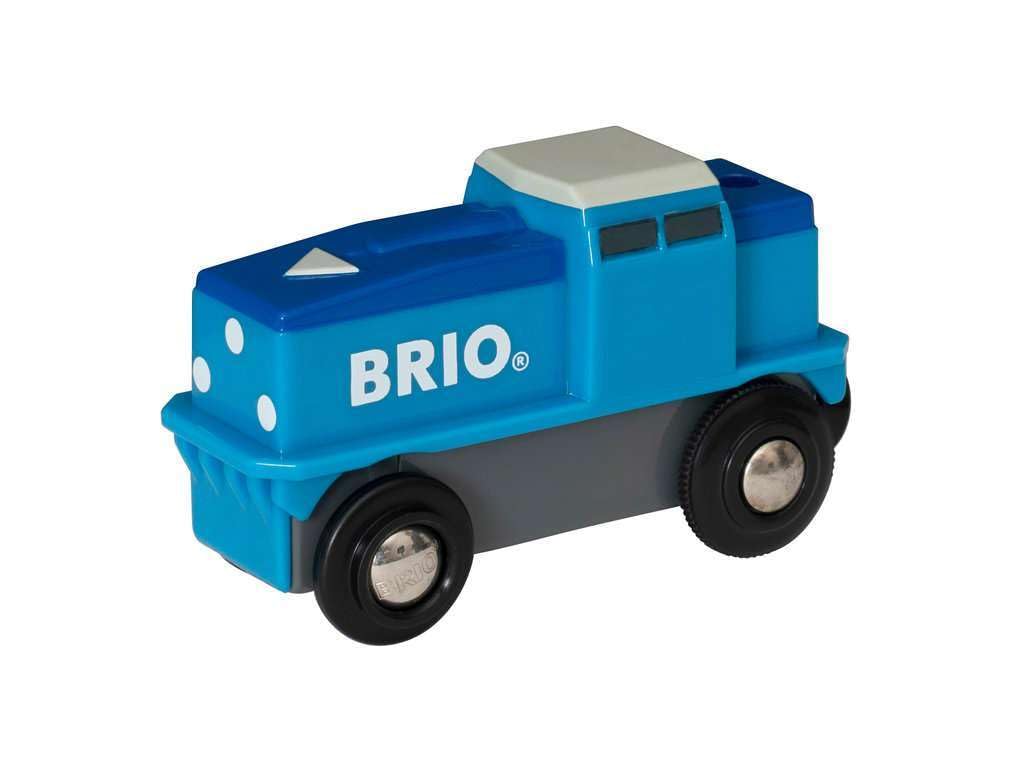 Brio World Blaue Frachtlok avec Batterie