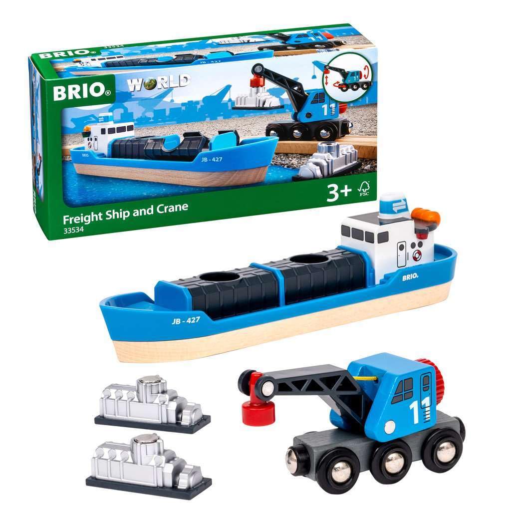 Brio World Containerschiff avec Kranwagen