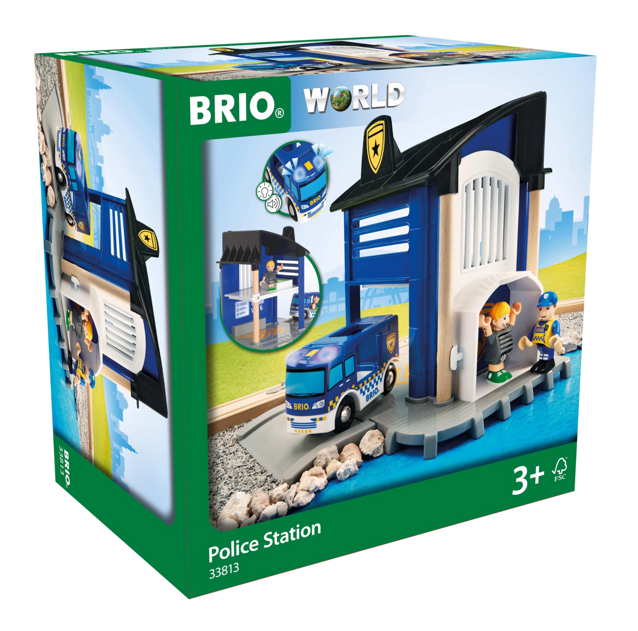 Brio World Polizeistation avec Einsatzfahrzeug