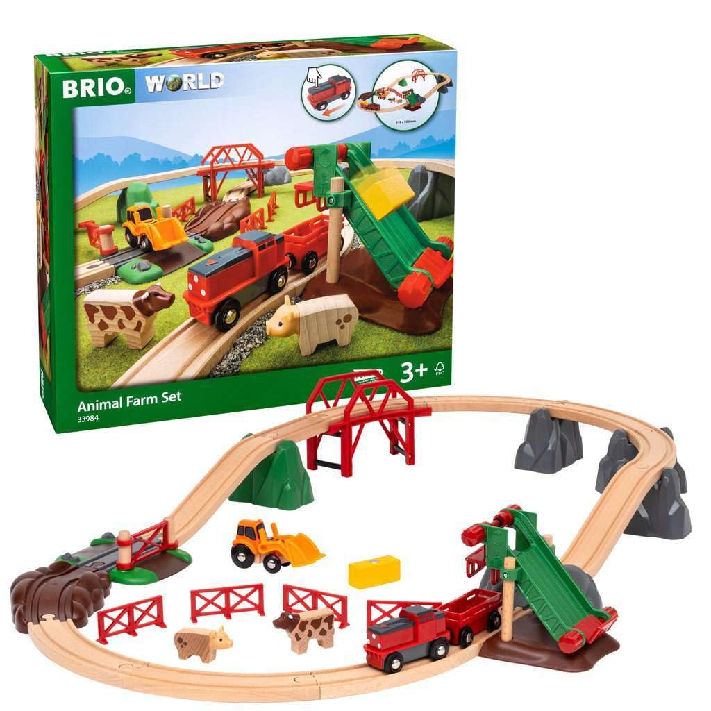 Brio World Großes Bahn Bauernhof-Set