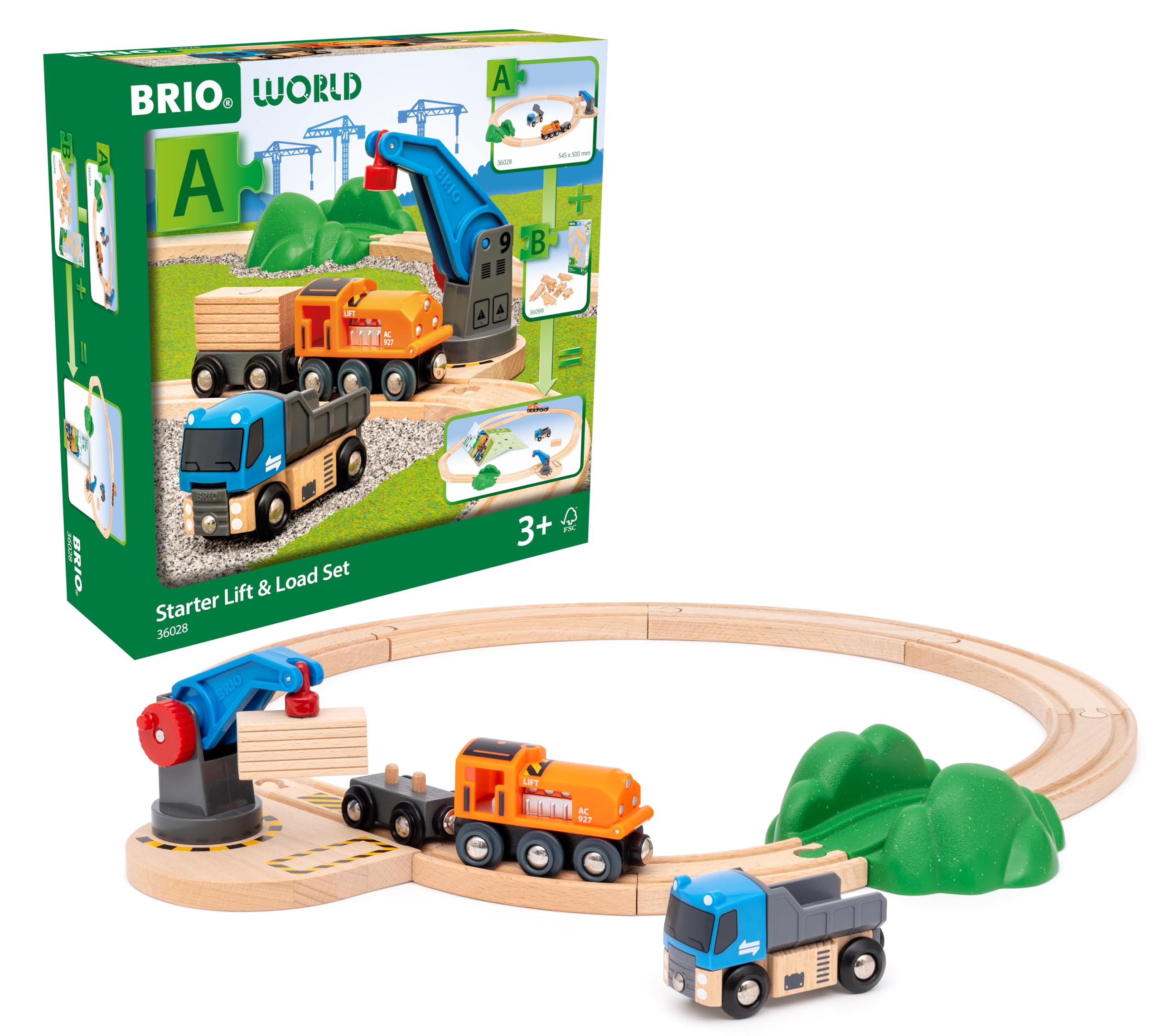 Brio World Starterset Güterzug avec Kran A