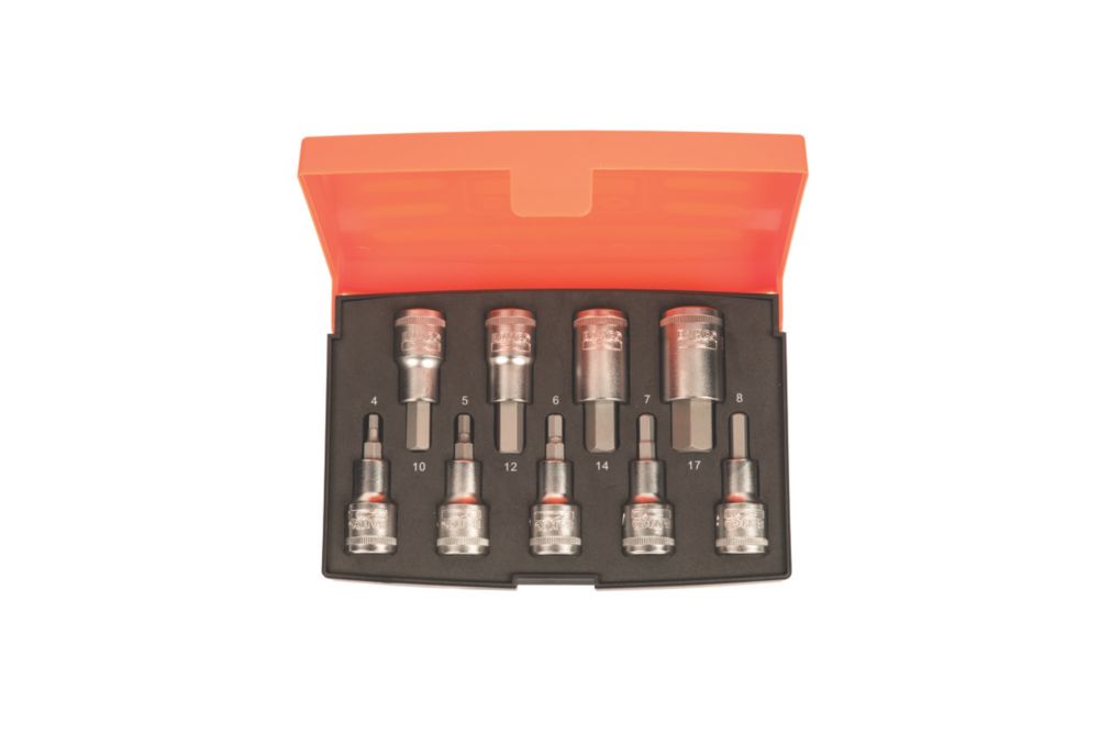 Bahco Assortiment de 9 douilles hexagonale à entraînement 1/2