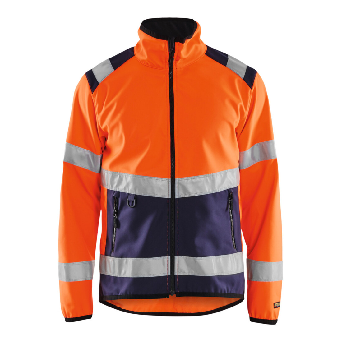 Blakläder Blouson de signalisation softshell, orange / bleu marine, Taille unisexe: L