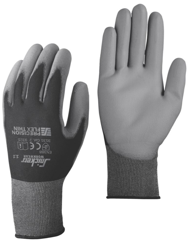 Snickers Gants de manutention Precision Flex noirs / gris taille L