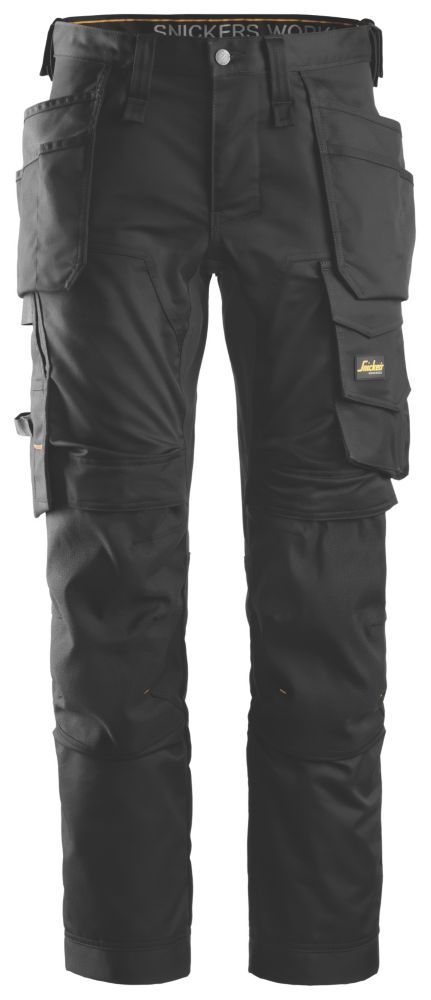 Snickers Pantalon de travail extensible AllroundWork , noir, taille 50, longueur 81 cm