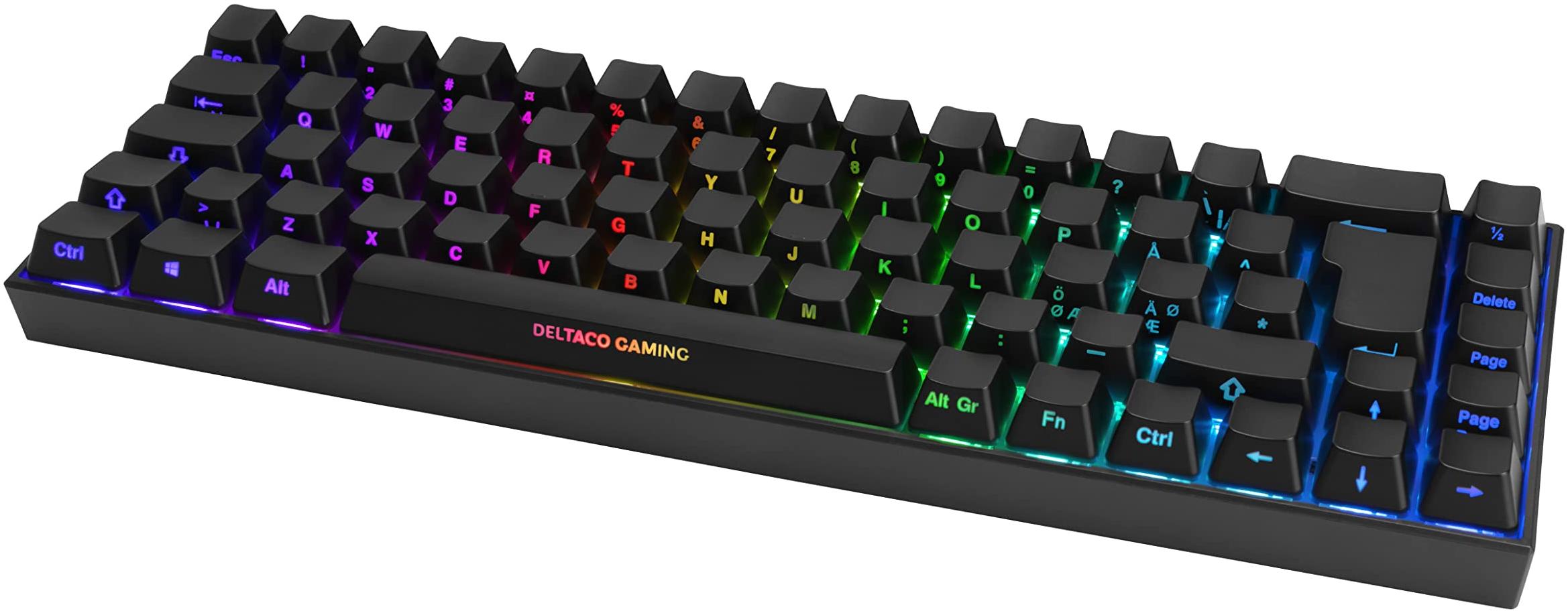 DELTACO GAMING Clavier de jeu, mini, Bluetooth, RVB, noir, FR