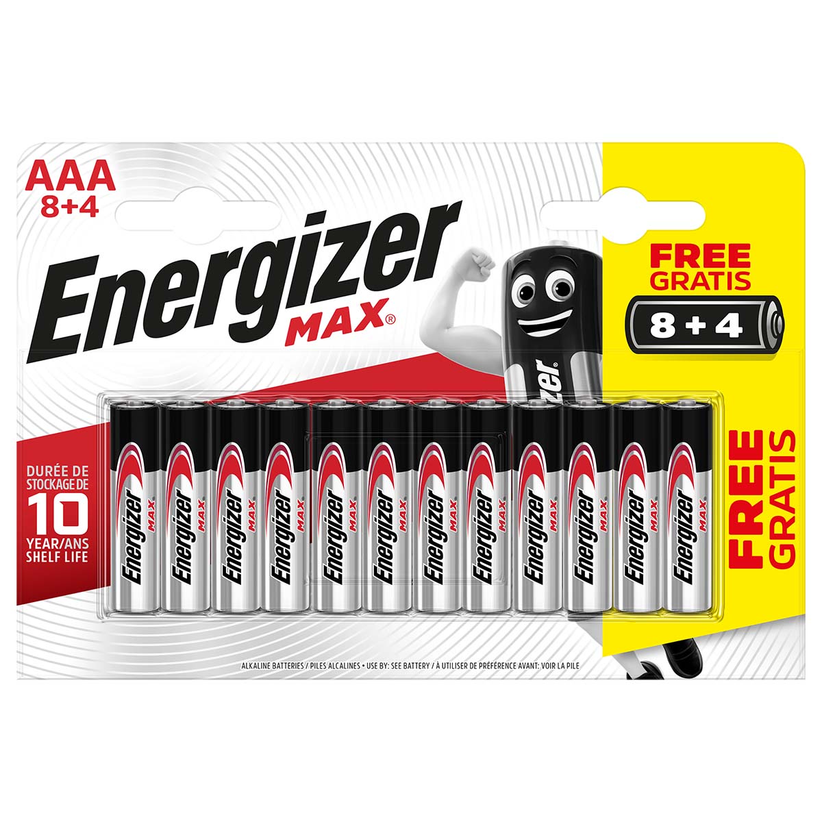 Energizer Lot de 12 piles Alcalines Max AAA 1,5V